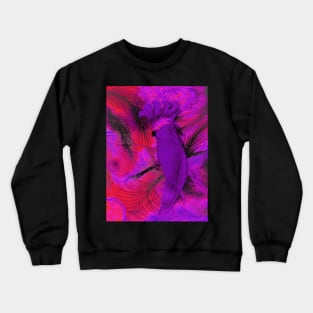 VIBRANT PURPLE RED CORAL PARROT COCKATOO POSTER PALM TROPICAL PRINT Crewneck Sweatshirt